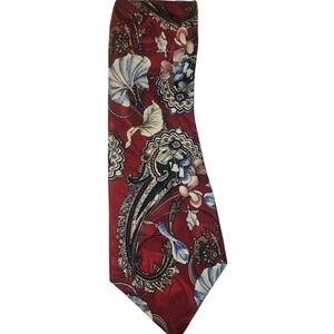 Vintage 90's Pierre Cardin Silk Tie Paisley Floral Print Extra Long USA
